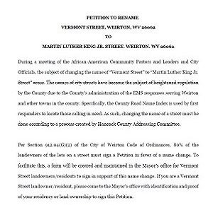 Renaming Vermont Street