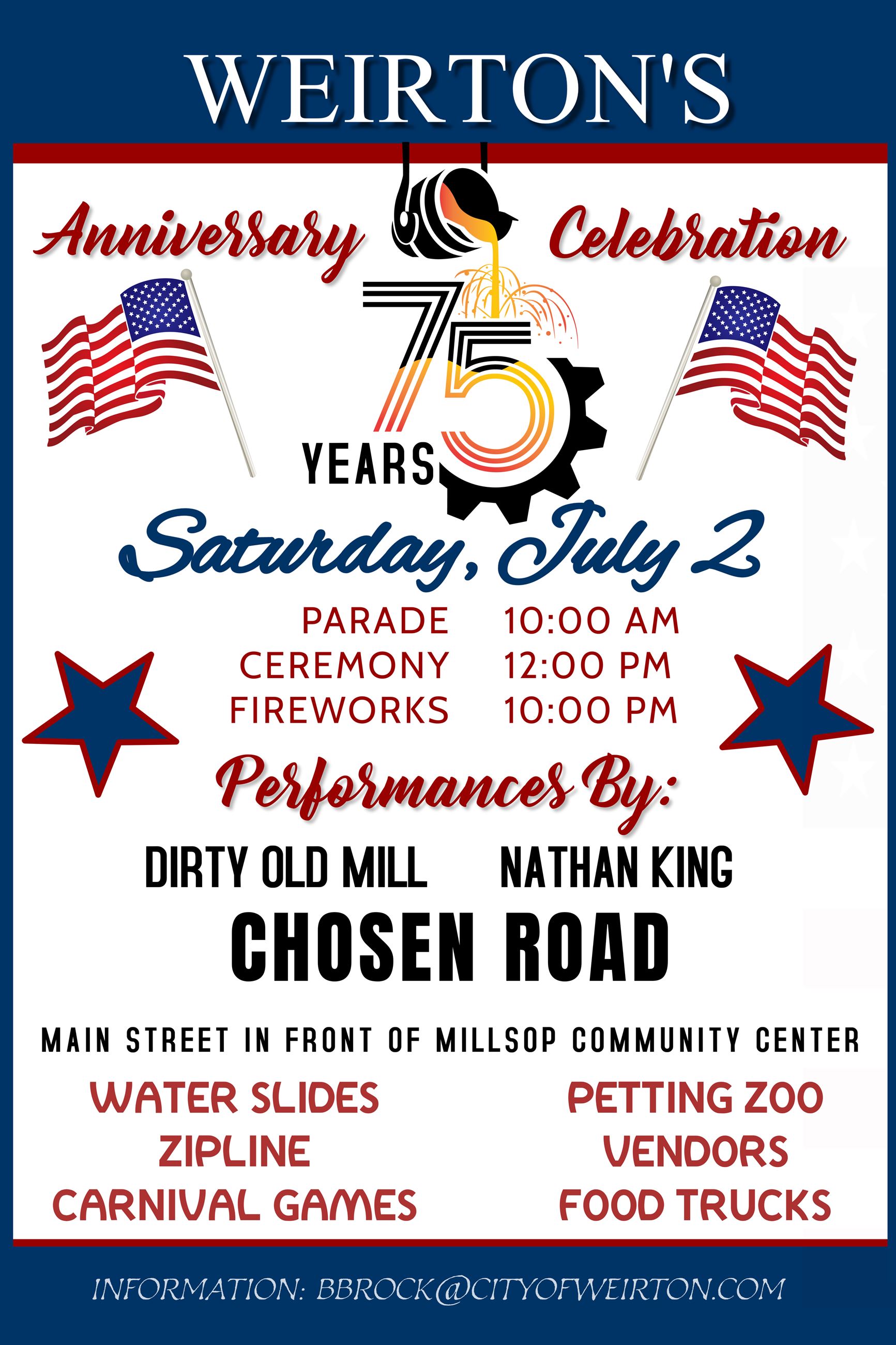 Weirton Event With Entertainment 2022