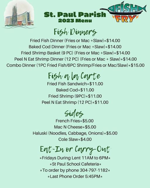 St Paul Parish Fish Fry Dinner