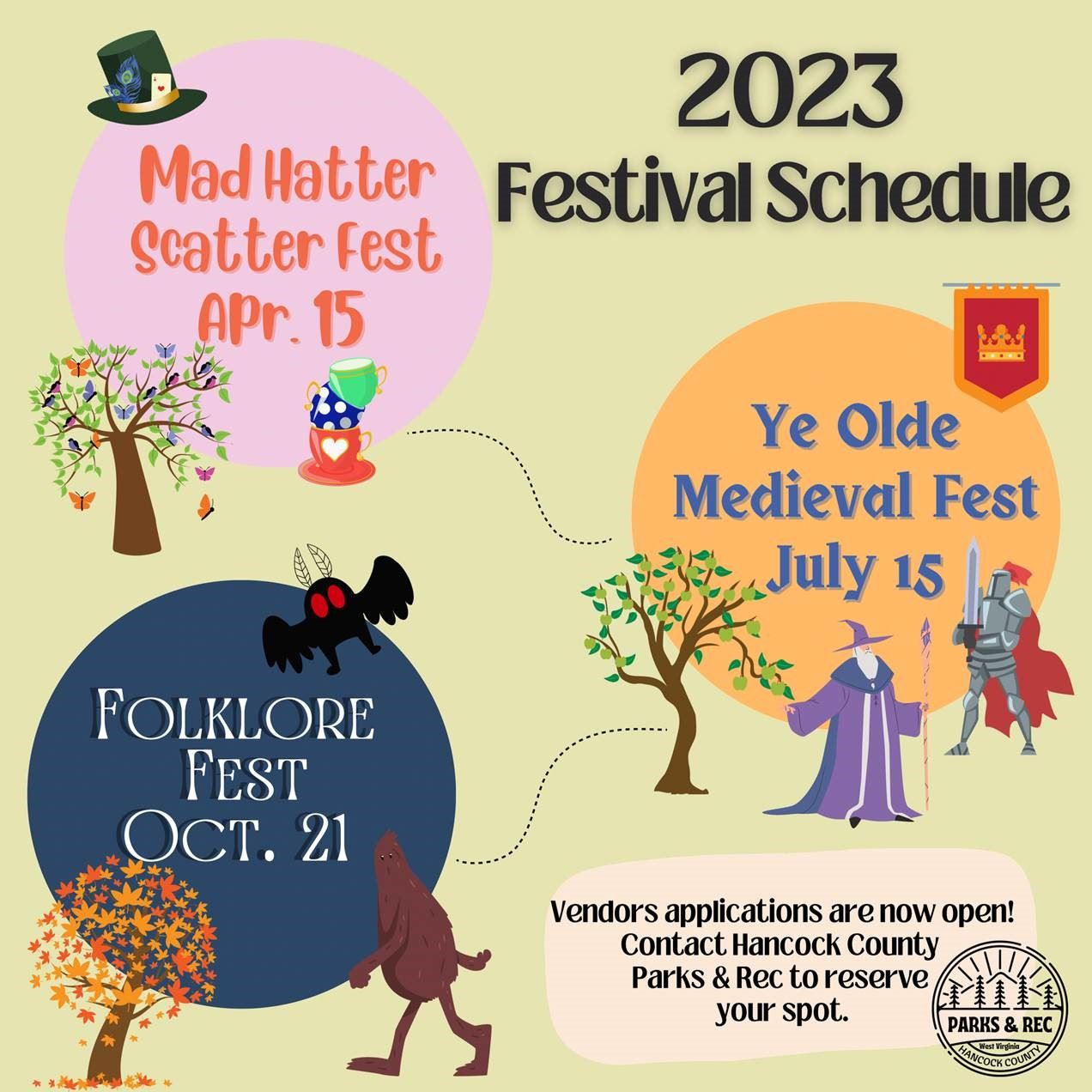 2023 Festival Schedule - Hanock County Park