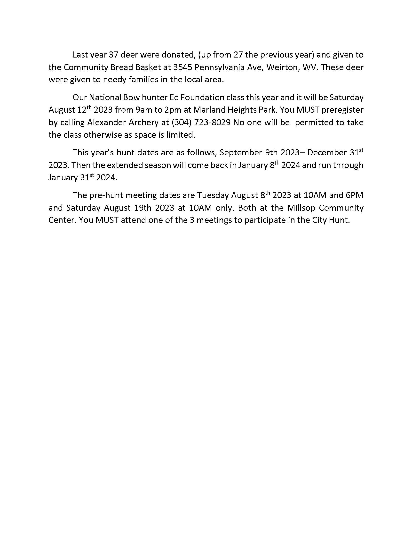 2023 Weirton Urban Bow hunt Preseason Letter_Page_2